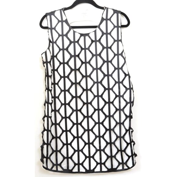 Umgee USA Women's MD Funky Geo Retro Go-Go 60s Sleeveless Mini Dress Tunic - Picture 1 of 7